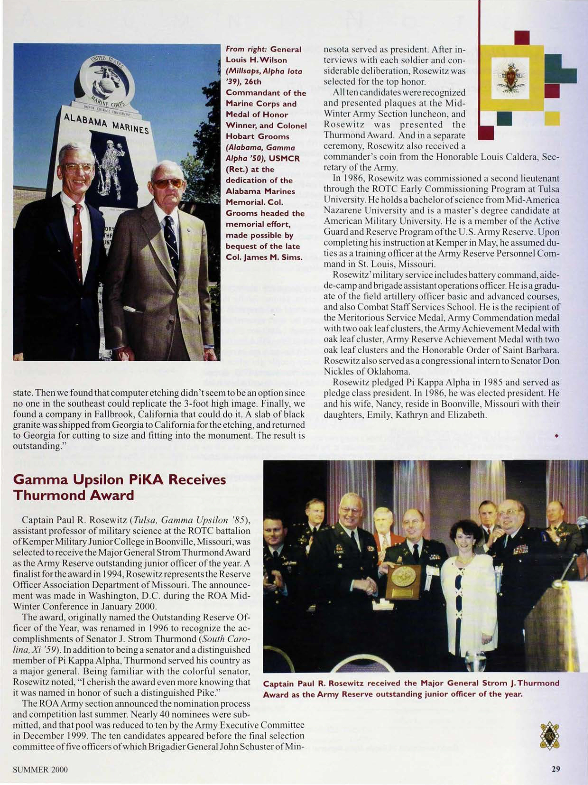 Pike Alumni Making Headlines: Gamma Upsilon PiKA Receives Thurmond Award